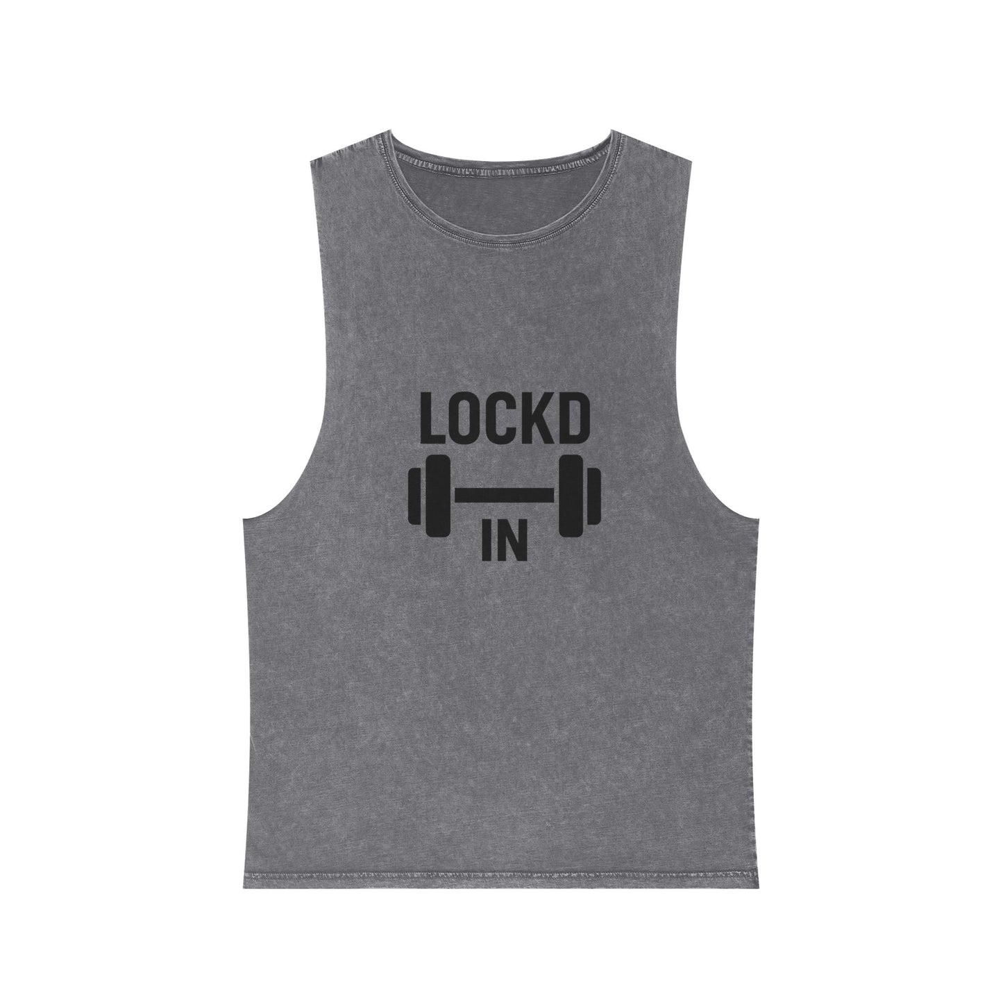 Lockd In Unisex Stonewash Tank Top - Workout Motivation Tee