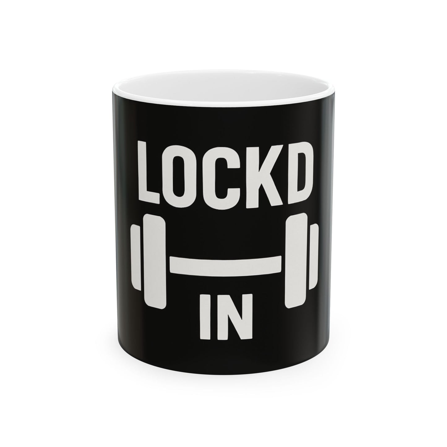 Lockd In Ceramic Gym Mug | Fitness Coffee Cup | Gift for Gym Lovers, Motivational Drinkware, Workout Essentials, Weightlifting Mug